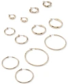 Anne Klein Gold Tone Assorted Style Hoop Earrings Collection In Silver
