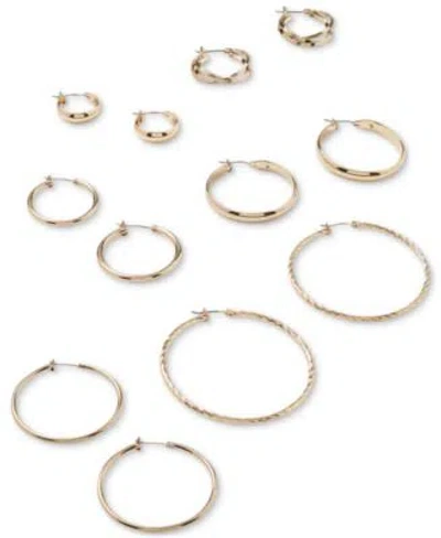 Anne Klein Gold Tone Assorted Style Hoop Earrings Collection In Silver