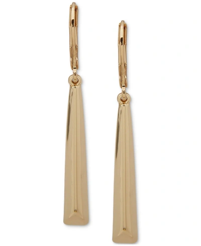 Anne Klein Gold-tone Bevel Linear Drop Earrings