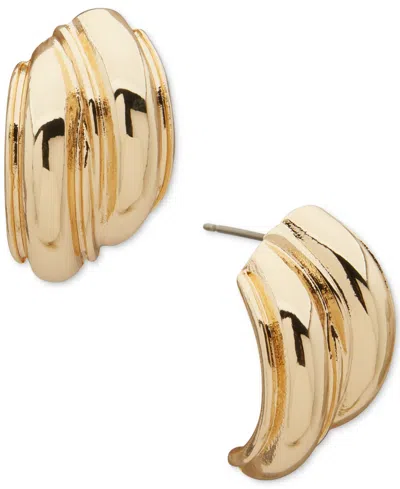 Anne Klein Gold-tone Button Earrings