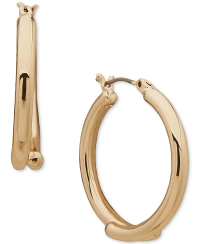 Anne Klein Gold-tone Bypass Round Hoop Earrings, 1"