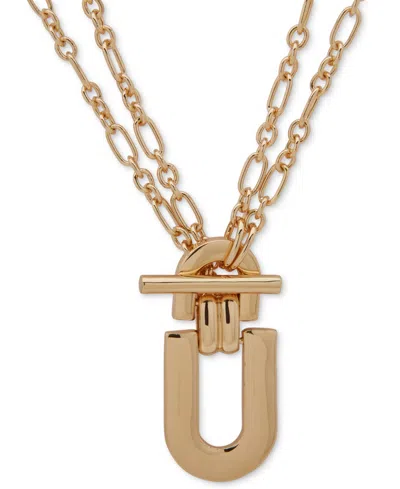 Anne Klein Gold-tone Convertible Toggle Pendant Necklace