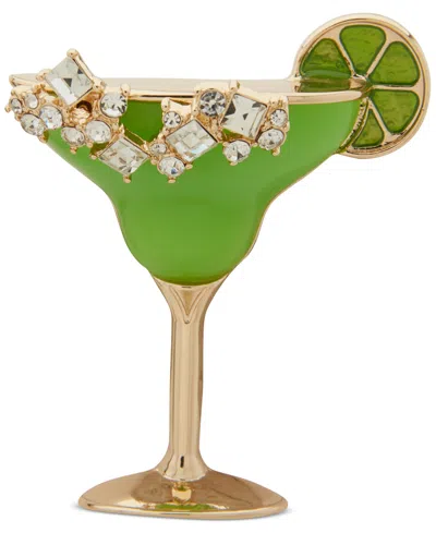 Anne Klein Gold-tone Crystal & Stone Margarita Pin