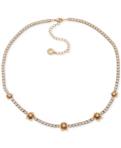 Anne Klein Gold-tone Crystal Tennis Collar Necklace, 16" + 3" Extender