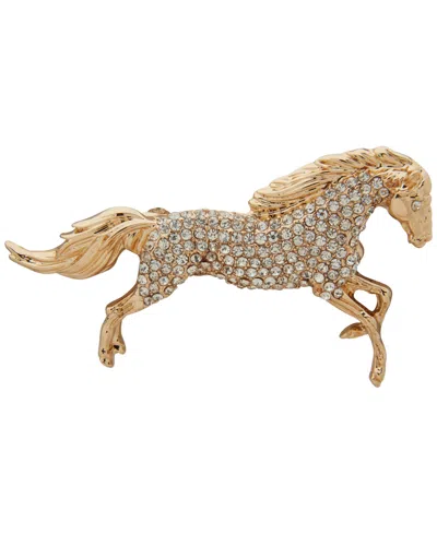 Anne Klein Gold-tone Crystal Year Of Horse Pin