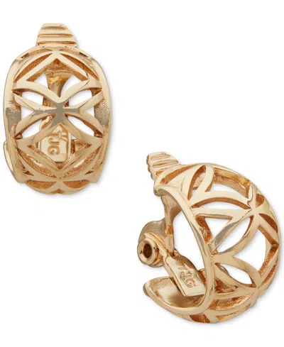 Anne Klein Gold-tone Cutout Hoop Earrings In Multi