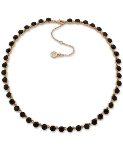 Anne Klein Gold-tone Floating Color Stone Collar Necklace, 16" + 3" Extender