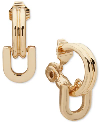 Anne Klein Gold-tone Hoop And Drop Earrings