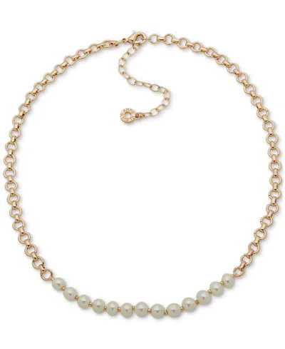 Anne Klein Gold-tone Imitation Pearl Collar Necklace, 16" + 3" Extender