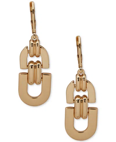 Anne Klein Gold-tone Linked Chain Drop Earrings