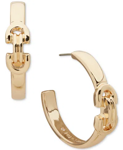 Anne Klein Gold-tone Linked Chain Hoop Earrings