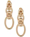 Anne Klein Gold-tone Linked Chain Linear Earrings In Gold