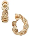 Anne Klein Gold-tone Linked Teardrop Hoop Earrings In Gold