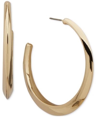 Anne Klein Gold-tone Medium Bevel C-hoop Earrings