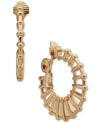 Anne Klein Gold-tone Medium Openwork Clip-on Hoop Earrings, 1.3"