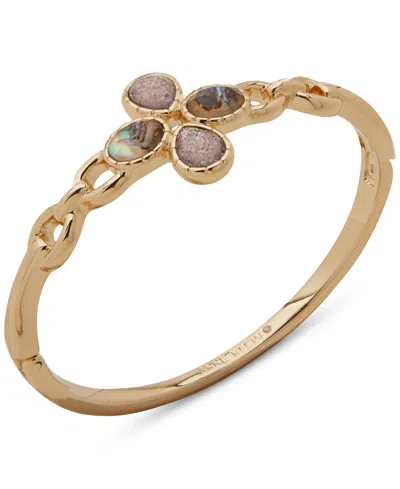 Anne Klein Gold-tone Mixed Stone Bangle Bracelet