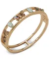 Anne Klein Gold-tone Mixed Stone Bee-motif Bangle Bracelet In Multi