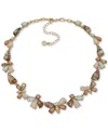 Anne Klein Gold-tone Mixed Stone Bee Motif Collar Necklace, 16" + 3" Extender In Multi