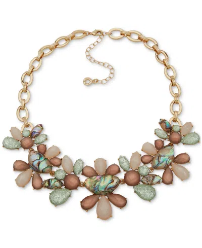 Anne Klein Gold-tone Mixed Stone Statement Necklace, 16" + 3" Extender In Multi
