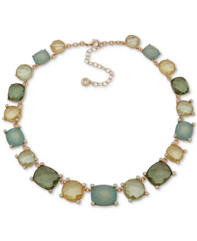 Anne Klein Gold-tone Multistone Mixed Cut Collar Necklace, 16" + 3" Extender