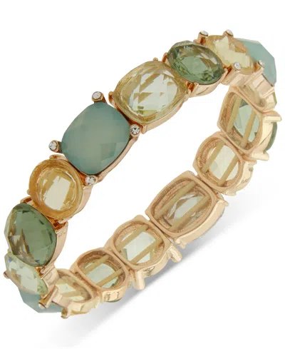 Anne Klein Gold-tone Multistone Mixed-cut Stretch Bracelet