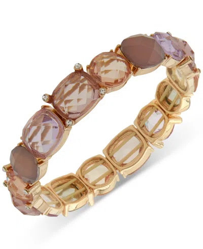 Anne Klein Gold-tone Multistone Mixed-cut Stretch Bracelet