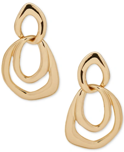Anne Klein Gold-tone Orbital Drop Earrings