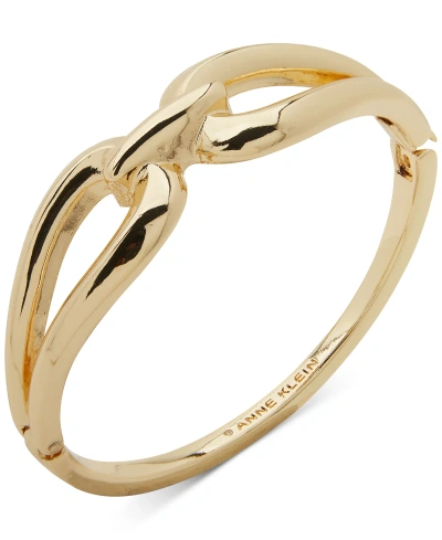 Anne Klein Gold-tone Oval Link Bangle Bracelet