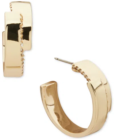 Anne Klein Gold-tone Overlapping Hoop Earrings In Transparent