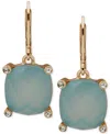 ANNE KLEIN GOLD-TONE PAVE & COLOR STONE DROP EARRINGS