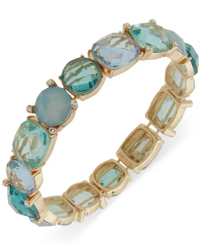 Anne Klein Gold-tone Pave & Tonal Stone Stretch Bracelet