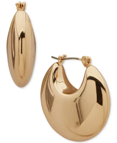 Anne Klein Gold-tone Polished Chubby Hoop Earrings