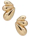 Anne Klein Gold-tone Puffy Fan Button Earrings In Multi