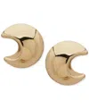 Anne Klein Gold-tone Puffy Large Dome Button Clip Earrings In Gold