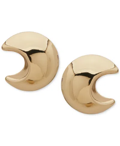 Anne Klein Gold-tone Puffy Large Dome Button Clip Earrings