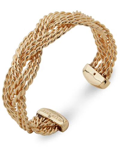 Anne Klein Gold-tone Roped Braided Cuff Bracelet
