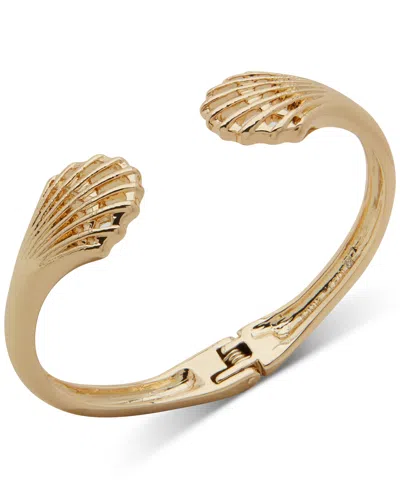 Anne Klein Gold-tone Shell-motif Cuff Bracelet