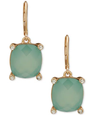 Anne Klein Gold-tone Stone & Crystal Cushion Drop Earrings