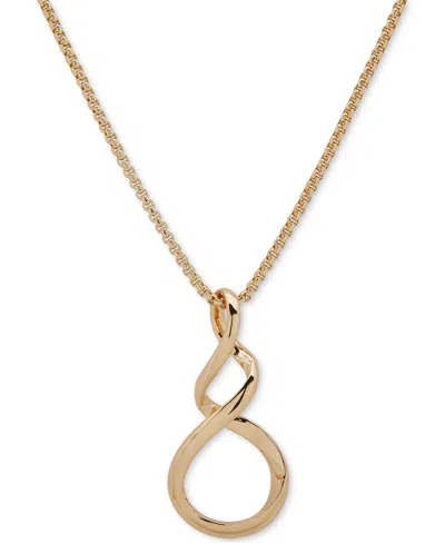 Anne Klein Gold-tone Swirl Pendant Necklace, 28" + 3" Extender