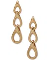 Anne Klein Gold-tone Teardrop Linked Linear Earrings In Multi