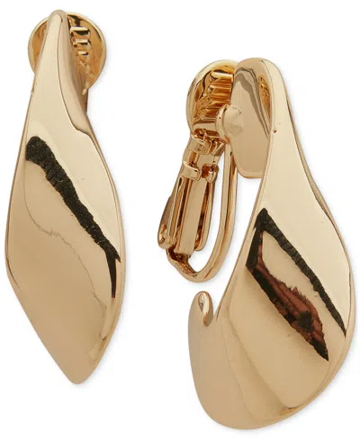 Anne Klein Gold-tone Twisted Large Hoop Clip Earrings