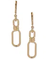 Anne Klein Gold-tone Twisted Link Drop Earrings