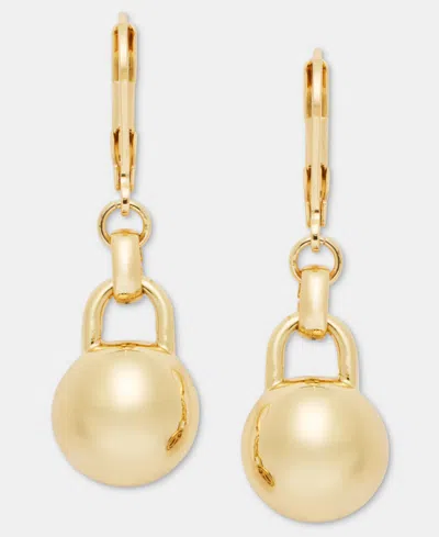 Anne Klein Gold-tone Half Dome Ball Drop Earrings