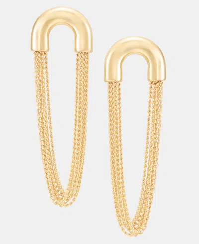 Anne Klein Gold-tone Metal Statement Chain Drop Earrings