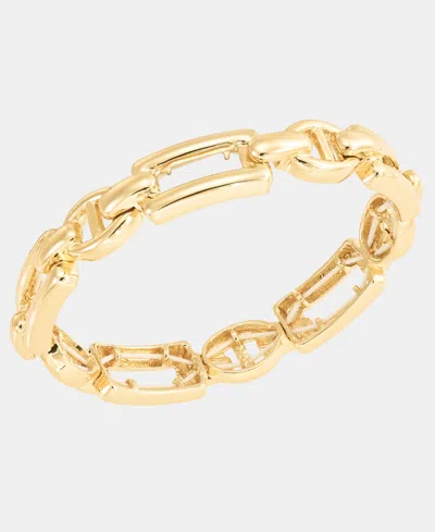 Anne Klein Gold-tone Wide Link Drama Stretch Bracelet