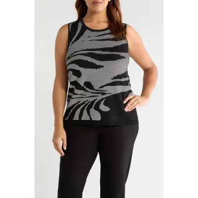 Anne Klein Graphic Sleeveless Top In Multi