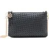 Anne Klein Grid Woven Crossbody In Black