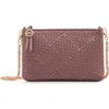 Anne Klein Grid Woven Crossbody In Mauve Mist