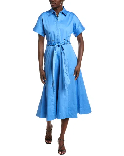Anne Klein Grommet Shirtdress In Blue
