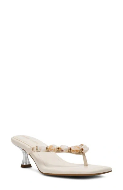 Anne Klein Gwenn Stone Embellished Thong Sandal In Neutral